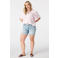 MS Mode gebloemde blousetop Plus Size - lichtroze