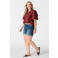 MS Mode gebloemde blousetop Plus Size - roodbruin