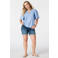 MS Mode gebloemde blousetop Plus Size - lichtblauw