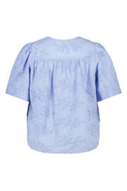 thumbnail: MS Mode gebloemde blousetop Plus Size - lichtblauw
