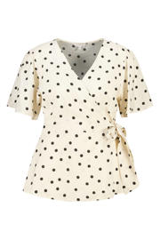 thumbnail: MS Mode blousetop Plus Size met stippen - ecru