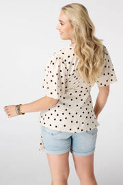 thumbnail: MS Mode blousetop Plus Size met stippen - ecru