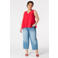 MS Mode blousetop met open rug Plus Size - rood