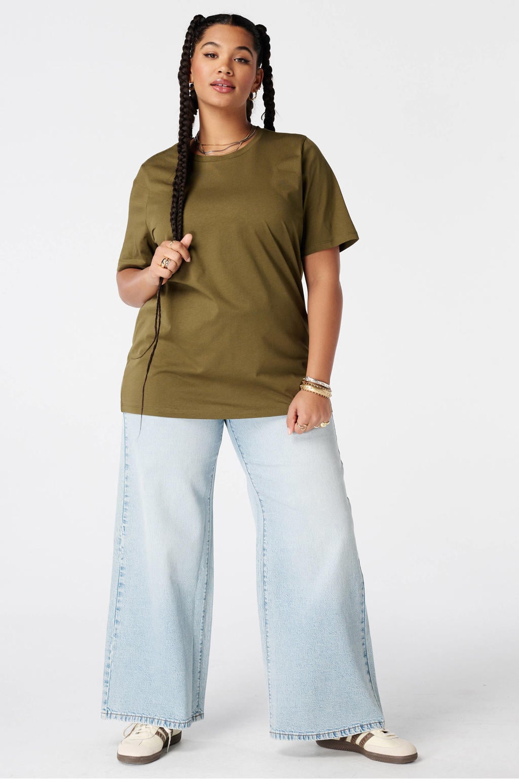 MS Mode T-shirt Plus Size - olijfgroen