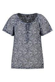 thumbnail: MS Mode gebloemde blousetop Plus Size - blauw