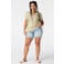 MS Mode rechtvallend T-shirt met print Plus Size - groen