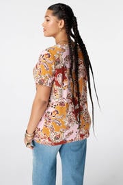 thumbnail: MS Mode rechtvallend T-shirt met print Plus Size - oranje