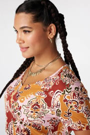 thumbnail: MS Mode rechtvallend T-shirt met print Plus Size - oranje