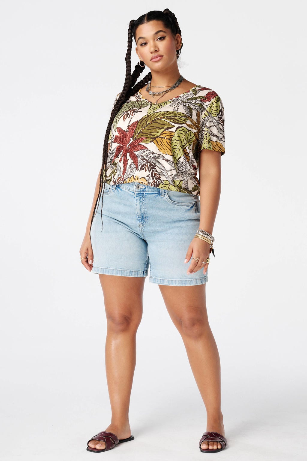 MS Mode T-shirt met print Plus Size - donkergroen