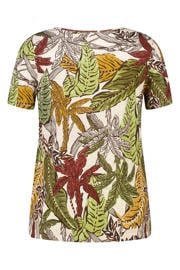 thumbnail: MS Mode T-shirt met print Plus Size - donkergroen