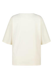 thumbnail: MS Mode rechtvallend T-shirt Plus Size met print - ecru