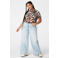 MS Mode T-shirt met zebraprint Plus Size - bruin