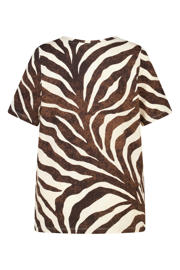 thumbnail: MS Mode T-shirt met zebraprint Plus Size - bruin