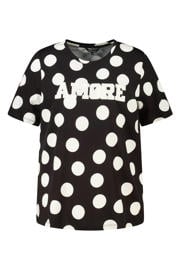 thumbnail: MS Mode T-shirt Plus Size met stippen - zwart