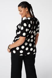 thumbnail: MS Mode T-shirt Plus Size met stippen - zwart