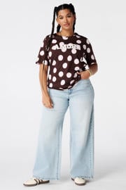thumbnail: MS Mode T-shirt Plus Size met stippen - bruin