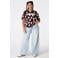 MS Mode T-shirt Plus Size met stippen - bruin