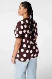thumbnail: MS Mode T-shirt Plus Size met stippen - bruin