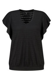 thumbnail: MS Mode aansluitend top met ruches Plus Size - zwart