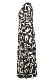 thumbnail: MS Mode viscose maxi jurk Plus Size met print en split - zwart