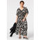 MS Mode viscose maxi jurk Plus Size met print en split - zwart
