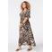 MS Mode maxi jurk Plus Size met split en print - bruin