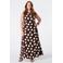 MS Mode midi zomerjurk met stippen Plus Size - bruin