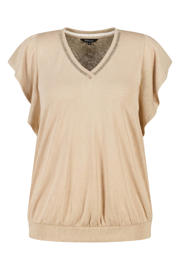 thumbnail: MS Mode broderie top met glitters Plus Size - zand
