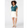 MS Mode broderie top met ruches Plus Size - petrol