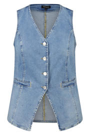 thumbnail: MS Mode aansluitend denim gilet Plus Size - lichtblauw