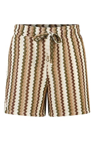 high waist regular fit casual short Plus Size - kaki