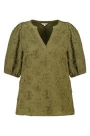 thumbnail: MS Mode rechtvallend blousetop Plus Size - olijfgroen