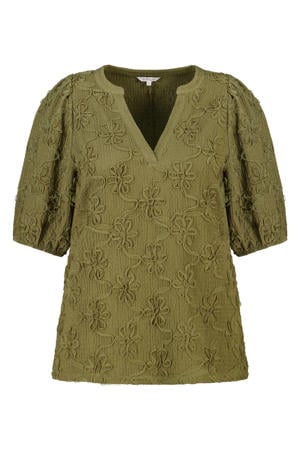 rechtvallend blousetop Plus Size - olijfgroen