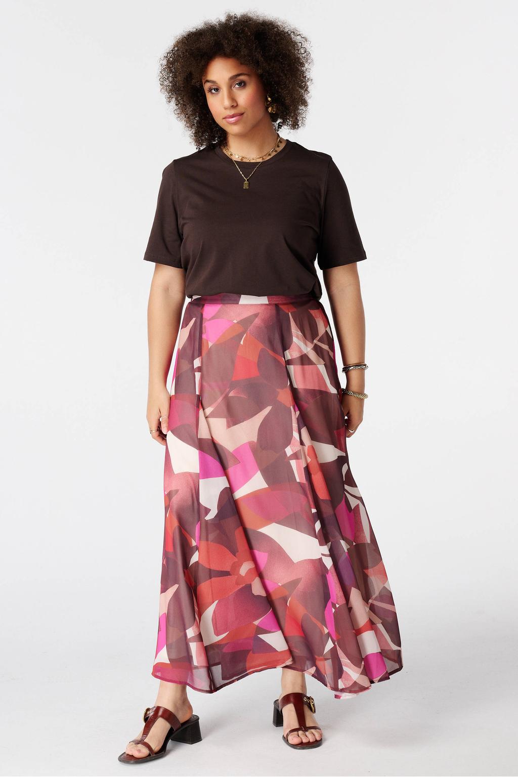 Multikleurige dames MS Mode A-lijn rok Plus Size met print meerkleurig voorzien van