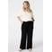 MS Mode straight leg broek met ceintuur - zwart