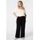 MS Mode viscose straight leg broek met ceintuur Plus Size - zwart