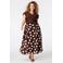 MS Mode A-lijn rok met stippen Plus Size - bruin