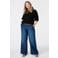 MS Mode high waist wide leg jeans Plus Size - donkerblauw
