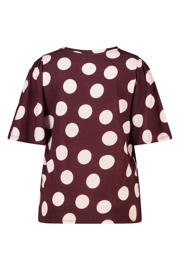 thumbnail: MS Mode blousetop met stippen Plus Size - aubergine