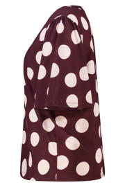 thumbnail: MS Mode blousetop met stippen Plus Size - aubergine