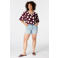 MS Mode blousetop met stippen Plus Size - aubergine