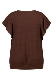 thumbnail: MS Mode aansluitend top met ruches Plus Size - bruin