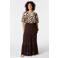 MS Mode blousetop met zebraprint, Plus Size - donkerbruin