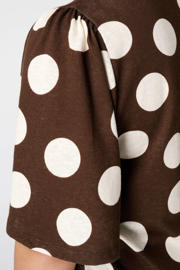 thumbnail: MS Mode blousetop Plus Size met stippen - donkerbruin