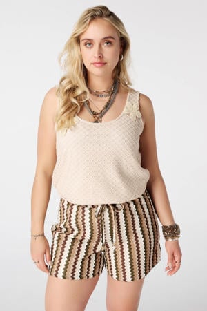 gehaakte top Plus Size - beige