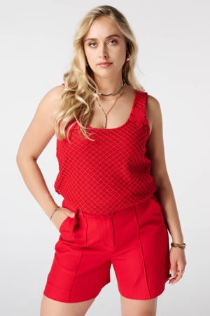 gehaakte top Plus Size - rood