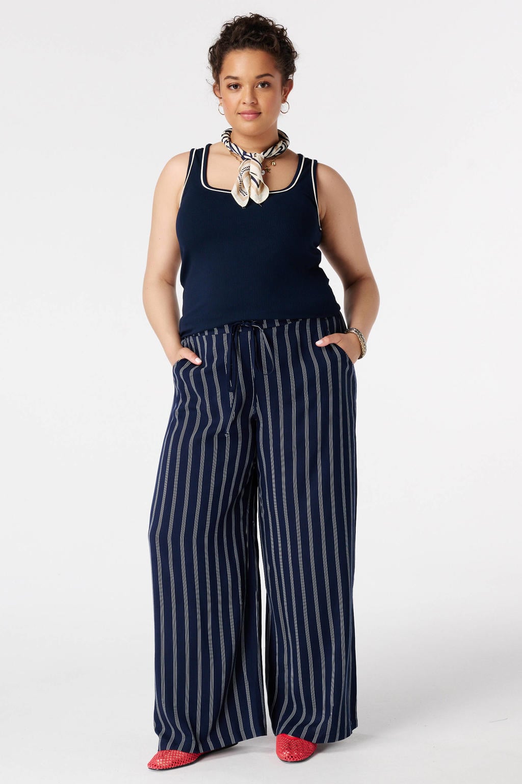 MS Mode aansluitend top Plus Size - donkerblauw