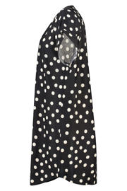 thumbnail: MS Mode viscose zomerjurk met plooien en stippen Plus Size - bruin