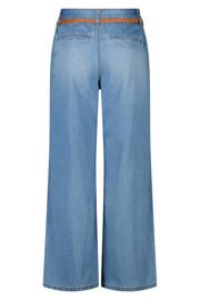 thumbnail: MS Mode wide leg jeans met ceintuur Plus Size - lichtblauw