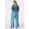 MS Mode wide leg jeans met ceintuur Plus Size - lichtblauw